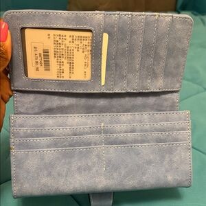 Light Blue Wallet with Card Slots